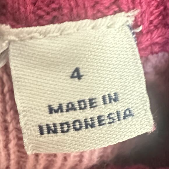 Janie And Jack Girl Rose Fair Isle Sweater Pink / White - SIZE 4 - Picture 6 of 7